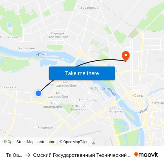 Тк Оазис to Омский Государственный Технический Университет map