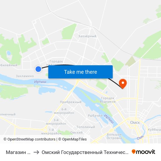 Магазин Садко to Омский Государственный Технический Университет map