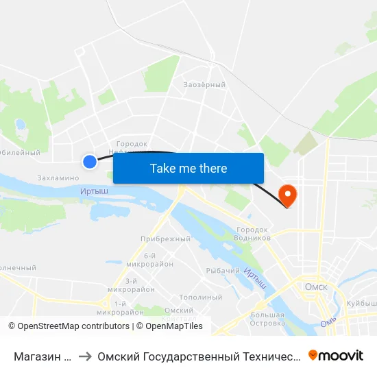 Магазин Садко to Омский Государственный Технический Университет map