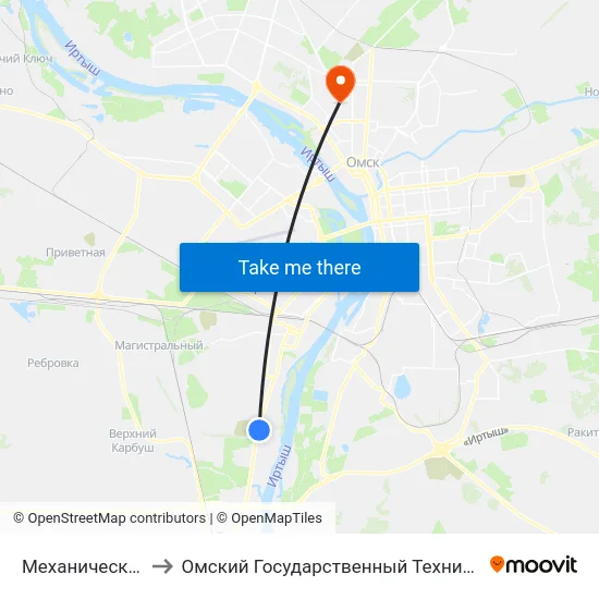 Механический Завод to Омский Государственный Технический Университет map