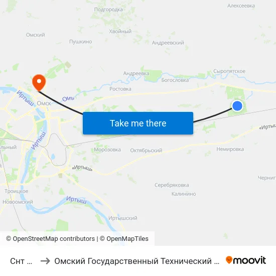Снт Омь to Омский Государственный Технический Университет map