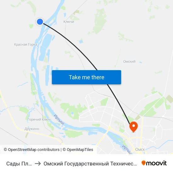 Сады Пластик to Омский Государственный Технический Университет map