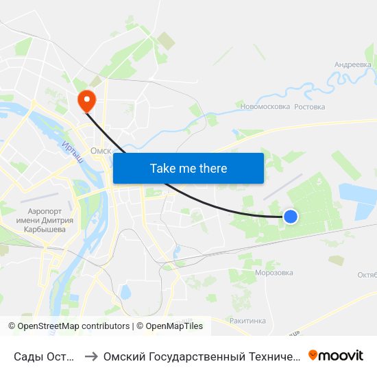 Сады Осташково to Омский Государственный Технический Университет map