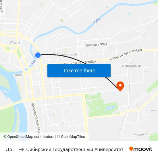 Досааф to Сибирский Государственный Университет Физической Культуры И Спорта map