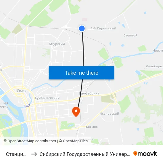 Станция Успешная to Сибирский Государственный Университет Физической Культуры И Спорта map