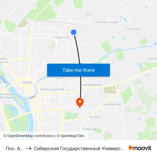 Пос. Амурский to Сибирский Государственный Университет Физической Культуры И Спорта map