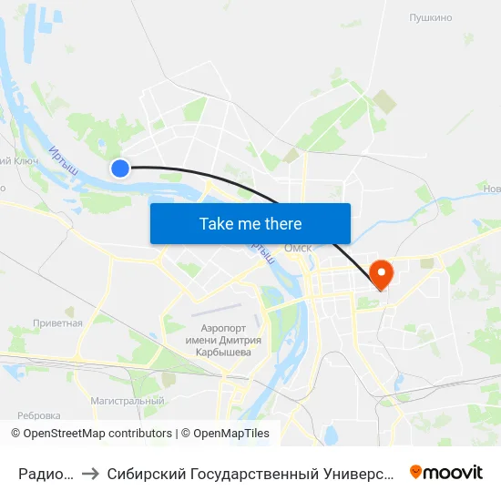 Радиостанция to Сибирский Государственный Университет Физической Культуры И Спорта map