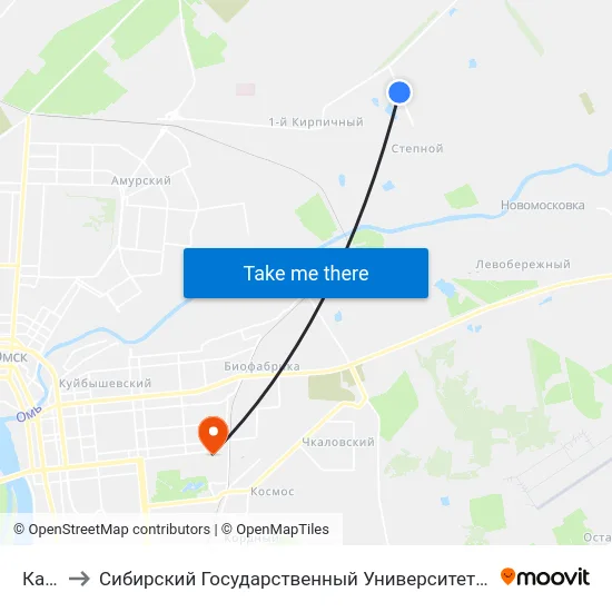 Карьер to Сибирский Государственный Университет Физической Культуры И Спорта map