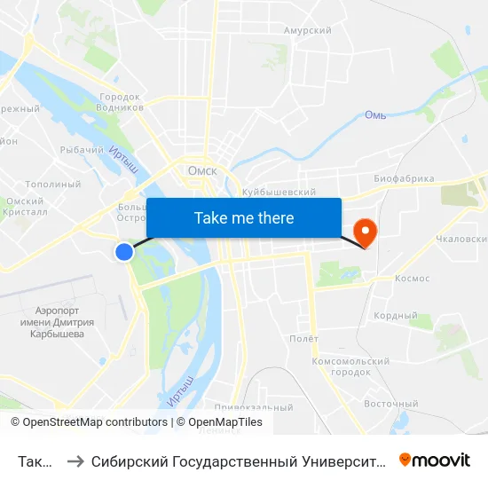 Таксопарк to Сибирский Государственный Университет Физической Культуры И Спорта map