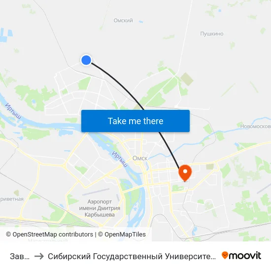 Завод Ск to Сибирский Государственный Университет Физической Культуры И Спорта map