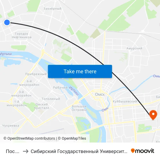 Пос. Ермак to Сибирский Государственный Университет Физической Культуры И Спорта map