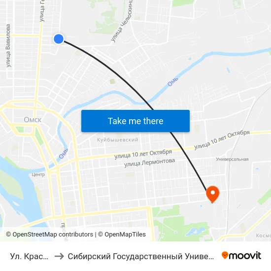 Ул. Красный Пахарь to Сибирский Государственный Университет Физической Культуры И Спорта map