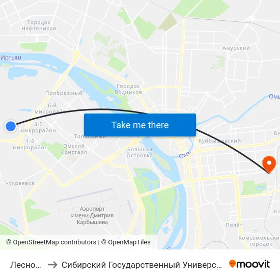 Лесной Проезд to Сибирский Государственный Университет Физической Культуры И Спорта map