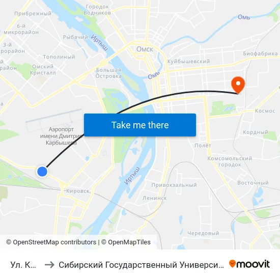 Ул. Ключевая to Сибирский Государственный Университет Физической Культуры И Спорта map