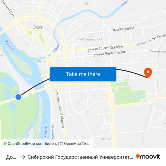 Досааф to Сибирский Государственный Университет Физической Культуры И Спорта map