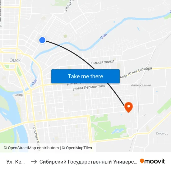 Ул. Кемеровская to Сибирский Государственный Университет Физической Культуры И Спорта map