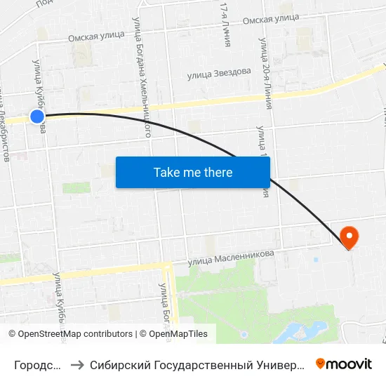 Городской Музей to Сибирский Государственный Университет Физической Культуры И Спорта map