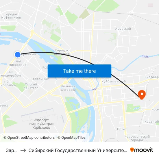 Заречная to Сибирский Государственный Университет Физической Культуры И Спорта map