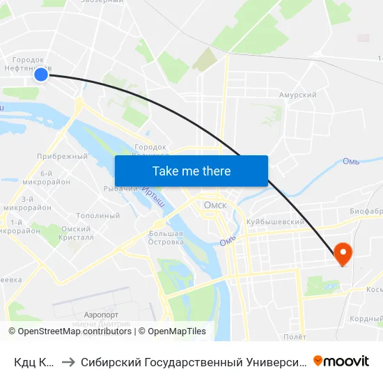 Кдц Кристалл to Сибирский Государственный Университет Физической Культуры И Спорта map