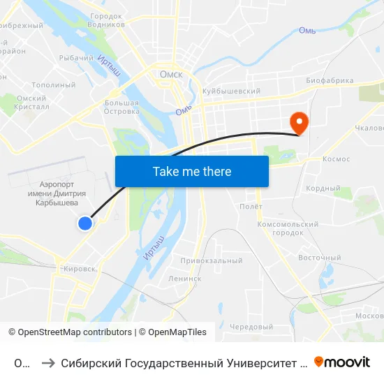 Олтуга to Сибирский Государственный Университет Физической Культуры И Спорта map