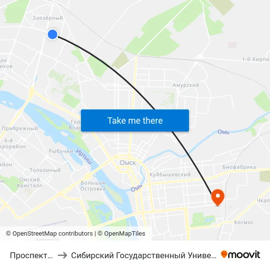 Проспект Менделеева to Сибирский Государственный Университет Физической Культуры И Спорта map