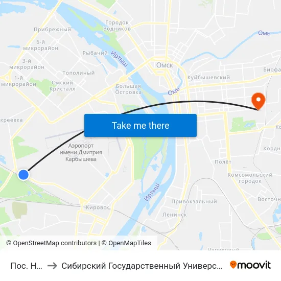 Пос. Немецкий to Сибирский Государственный Университет Физической Культуры И Спорта map