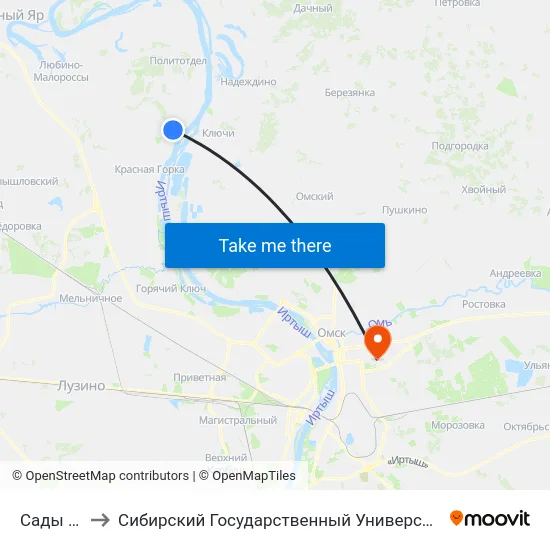 Сады Ландыш to Сибирский Государственный Университет Физической Культуры И Спорта map