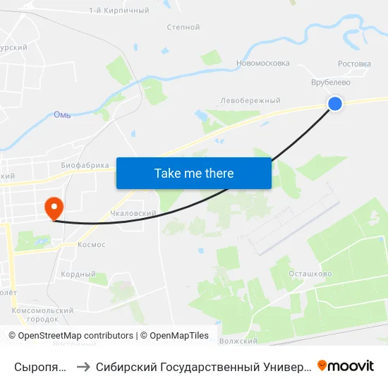 Сыропятский Тракт to Сибирский Государственный Университет Физической Культуры И Спорта map