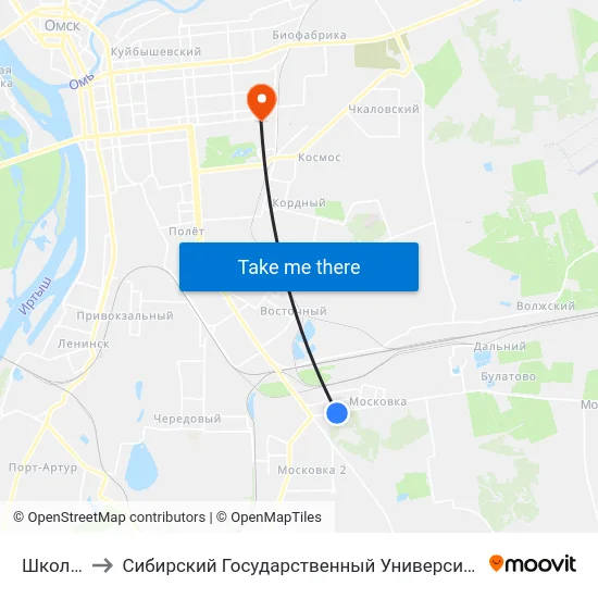 Школа №110 to Сибирский Государственный Университет Физической Культуры И Спорта map