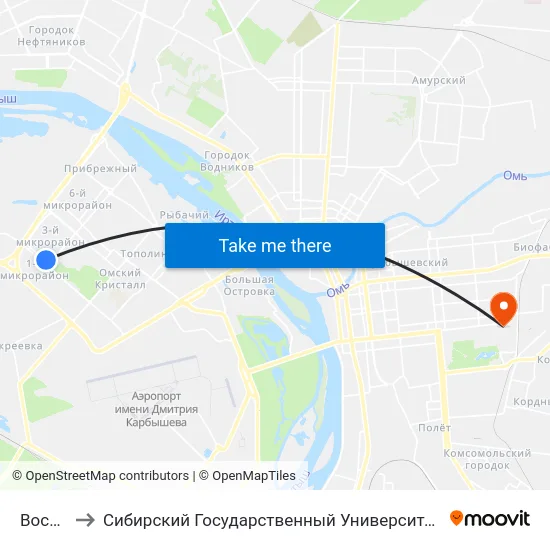 Восточная to Сибирский Государственный Университет Физической Культуры И Спорта map