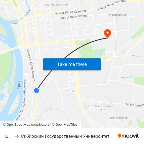 Цирк to Сибирский Государственный Университет Физической Культуры И Спорта map