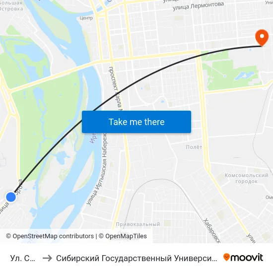Ул. Суворова to Сибирский Государственный Университет Физической Культуры И Спорта map
