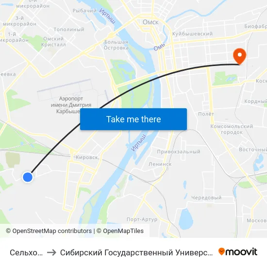 Сельхозтехника to Сибирский Государственный Университет Физической Культуры И Спорта map