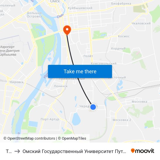 Тпк to Омский Государственный Университет Путей Сообщения map