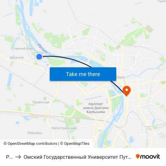 Рэб to Омский Государственный Университет Путей Сообщения map