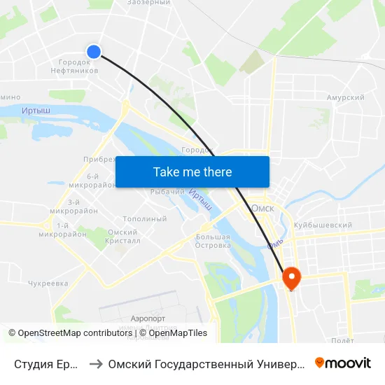 Студия Ермолаевой to Омский Государственный Университет Путей Сообщения map