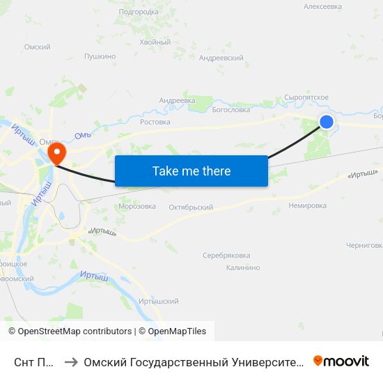 Снт Правда to Омский Государственный Университет Путей Сообщения map