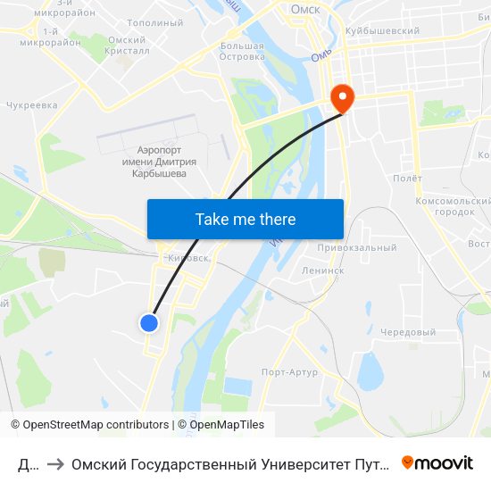 Док to Омский Государственный Университет Путей Сообщения map