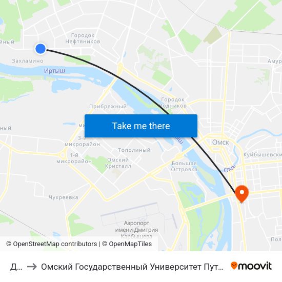 Док to Омский Государственный Университет Путей Сообщения map