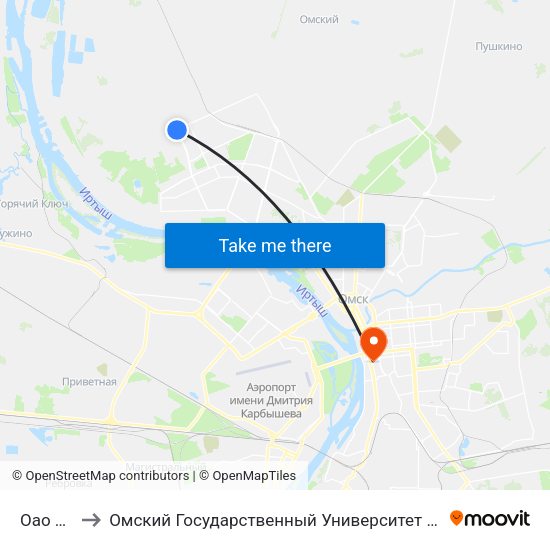 Оао Онпз to Омский Государственный Университет Путей Сообщения map