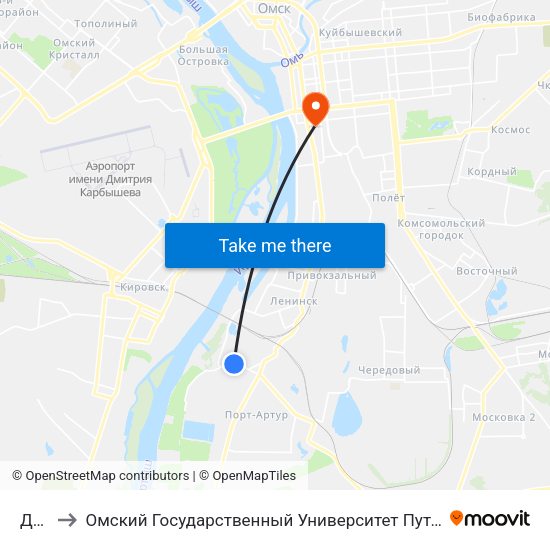 Дрсу to Омский Государственный Университет Путей Сообщения map