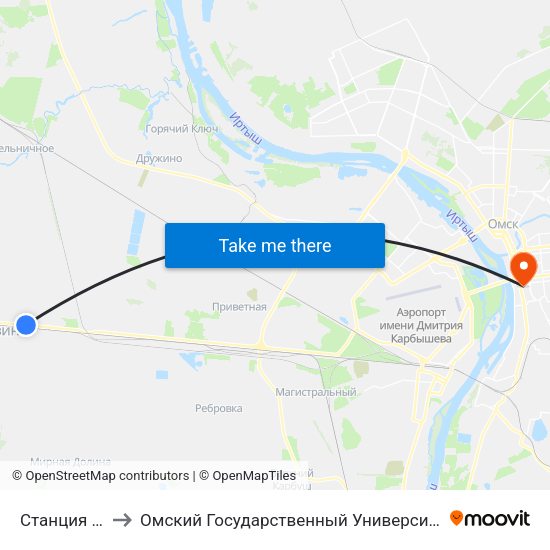 Станция Лузино to Омский Государственный Университет Путей Сообщения map