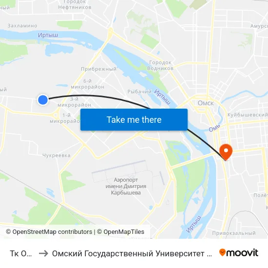 Тк Оазис to Омский Государственный Университет Путей Сообщения map