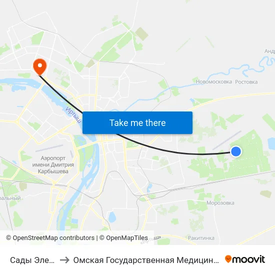 Сады Электрон to Омская Государственная Медицинская Академия map