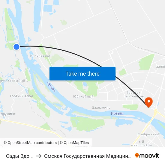 Сады Здоровье to Омская Государственная Медицинская Академия map