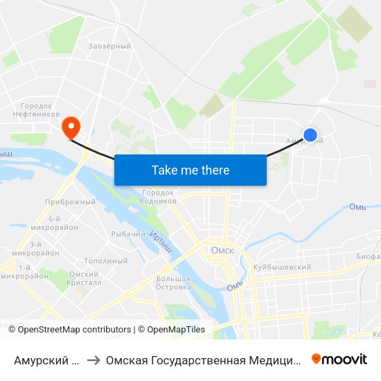 Амурский Рынок to Омская Государственная Медицинская Академия map