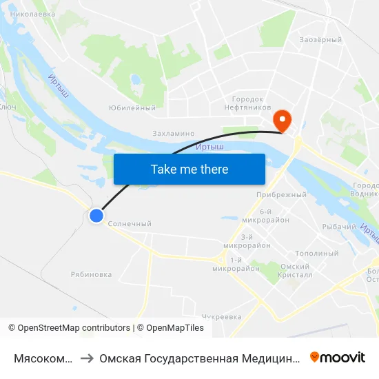 Мясокомбинат to Омская Государственная Медицинская Академия map