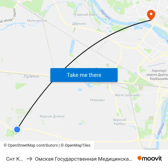 Снт Кедр to Омская Государственная Медицинская Академия map