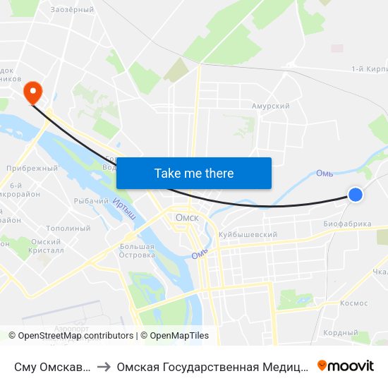 Сму Омскавтотранс to Омская Государственная Медицинская Академия map