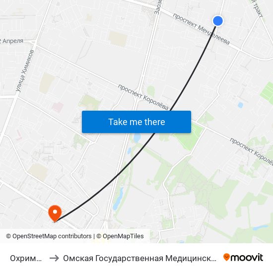 Охрименко to Омская Государственная Медицинская Академия map